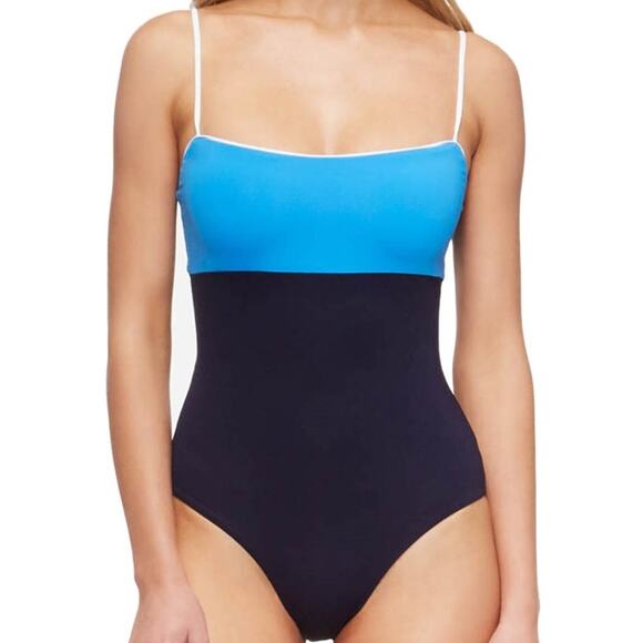 Tavik Scarlett Colorblock One-Piece Swimsuit Blue UPF50 Small - Picture 1 of 4